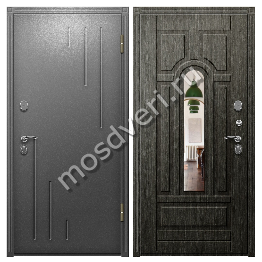 Входная утепленная дверь с зеркалом в квартиру - купить от производителя Мосдвери Входная утепленная дверь с зеркалом в квартиру