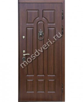 Классическая дверь МДФ с натуральным шпоном с филенкой и кнокером - купить от производителя Мосдвери Классическая дверь МДФ с натуральным шпоном с филенкой и кнокером